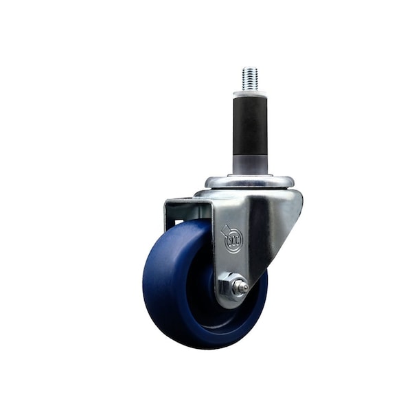 3'' Solid Poly Wheel Swivel 1-1/8'' Expanding Stem Caster